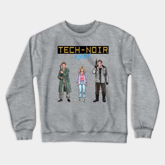 Tech-Noir Neon 1984 Crewneck Sweatshirt by PreservedDragons